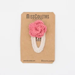 Clip crochet rosa