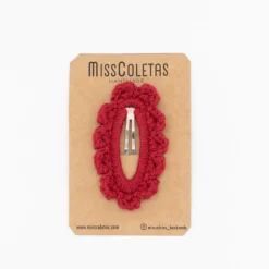 Clip forrado crochet rojo
