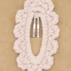 Clip forrado crochet rosa empolvado