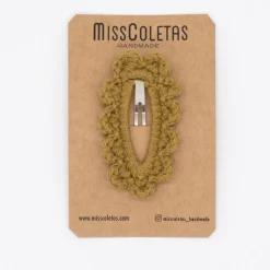Clip forrado crochet verde kaki