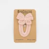Clip lazo crochet rosa
