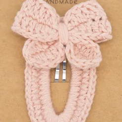 Clip lazo crochet rosa