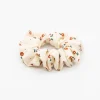 Coletero scrunchie beige flores vintage