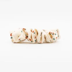 Coletero scrunchie beige flores vintage