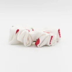 Coletero scrunchie blanco manzanas