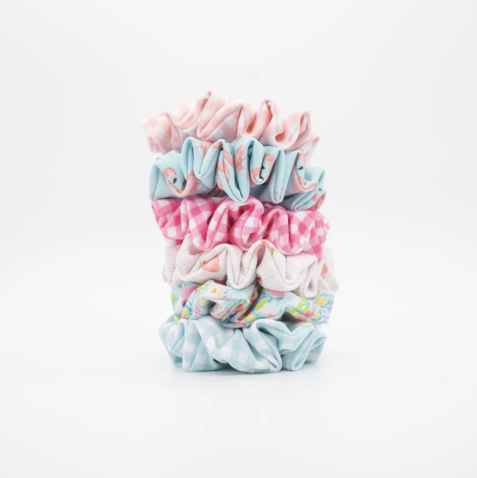 Coletero scrunchie de baño flores tropical