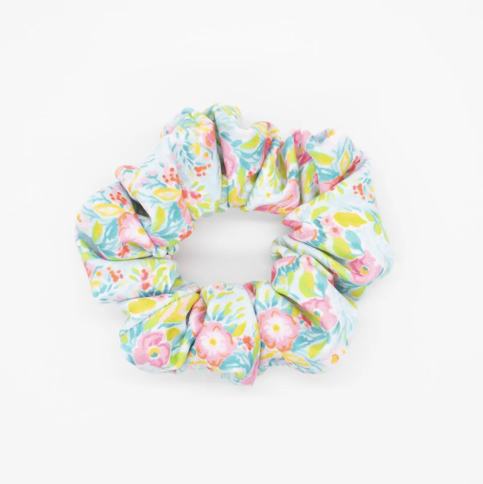 Coletero scrunchie de baño flores tropical