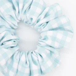 Coletero scrunchie de baño vichy azul