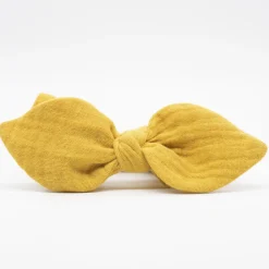 Coletero scrunchie lazo amarillo ocre rústico