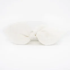 Coletero scrunchie lazo blanco texturado