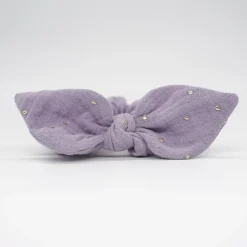 Coletero scrunchie lazo gasa malva topos oro