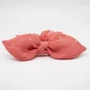 Coletero scrunchie lazo gasa naranja coral topos oro