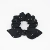 Coletero scrunchie lazo gasa negra topos oro