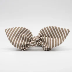 Coletero scrunchie lazo marrón rayas