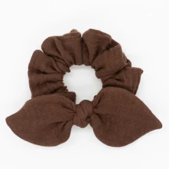 Coletero scrunchie lazo marrón chocolate