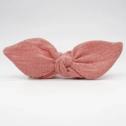 Coletero scrunchie lazo rosa rústico