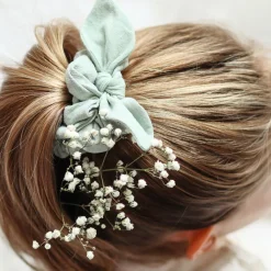 Coletero scrunchie lazo verde rústico