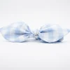 Coletero scrunchie lazo vichy azul celeste