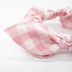 Coletero scrunchie lazo vichy rosa