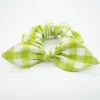 Coletero scrunchie lazo vichy verde