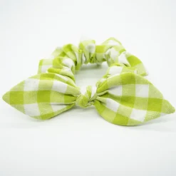 Coletero scrunchie lazo vichy verde