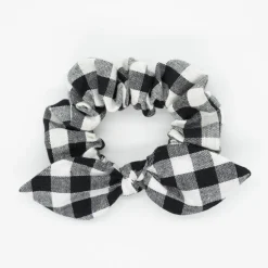 Coletero scrunchie lazo vichy negro