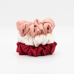 Coletero scrunchie satén rosa