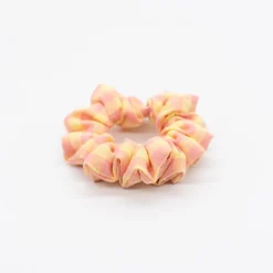 Coletero scrunchie vichy bicolor rosa flamingo