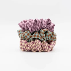 Coletero scrunchie vichy bicolor verde menta