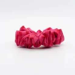 Coletero scrunchie vichy bicolor rojo frambuesa