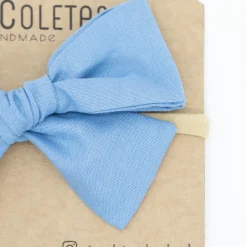 Diadema bebé lazo azul jean