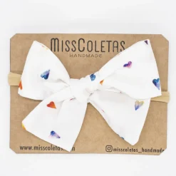 Diadema bebé lazo corazones