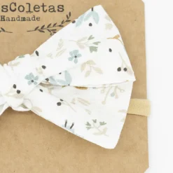 Diadema bebé lazo flores cotton