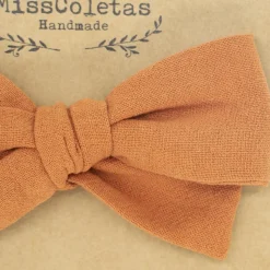 Diadema bebé lazo naranja rústico