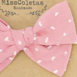 Diadema bebé lazo rosa plumeti