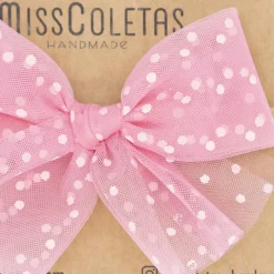 Diadema bebé lazo tul rosa