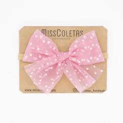 Diadema bebé lazo tul rosa