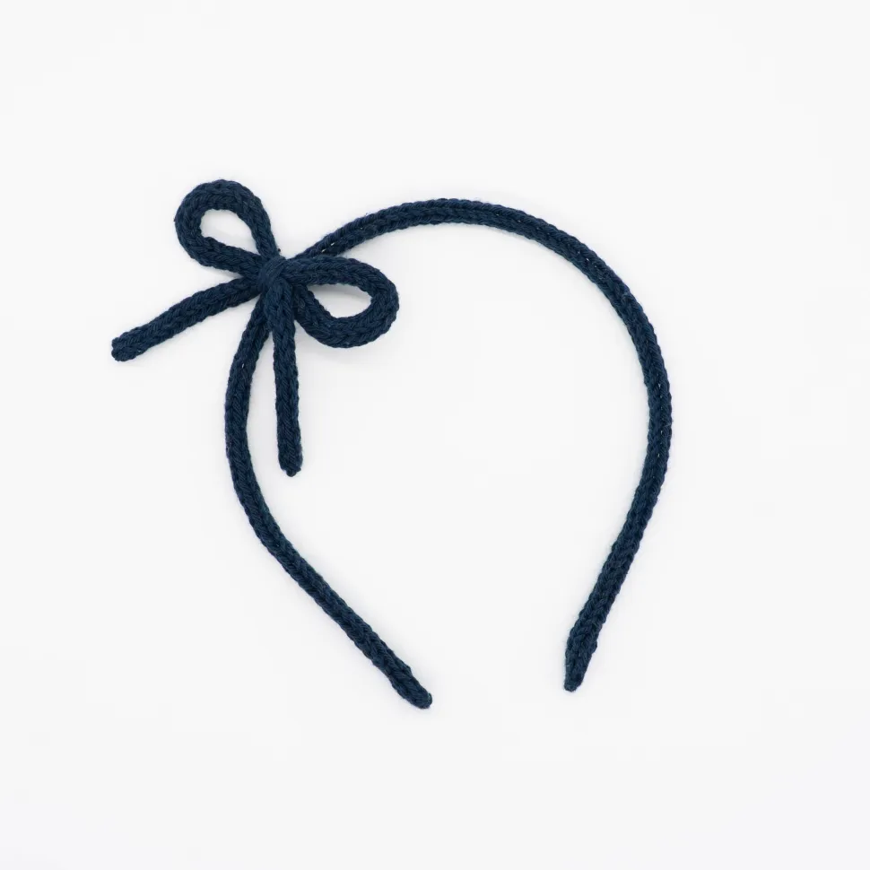Diadema cordón crochet azul marino