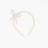 Diadema cordón crochet beige