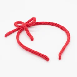 Diadema cordón crochet rojo