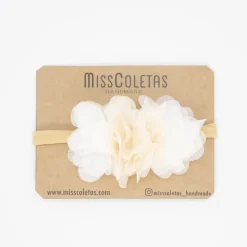 Diadema flores bebé blanca