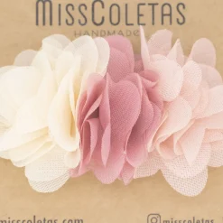 Diadema flores bebé rosa