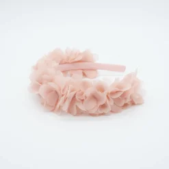 Diadema flores rosa claro
