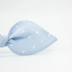 Diadema lazo azul celeste plumeti hecha a mano