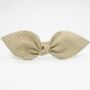 Diadema lazo beige topos hecha a mano