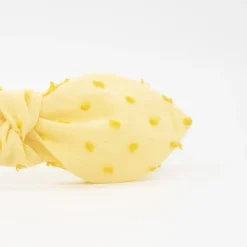 Diadema lazo chloé amarillo plumeti hecha a mano