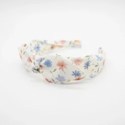 Diadema lazo chloé flores pastel hecha a mano