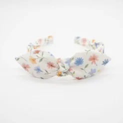 Diadema lazo chloé flores pastel hecha a mano