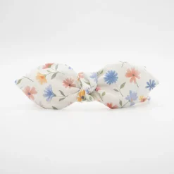 Diadema lazo chloé flores pastel hecha a mano