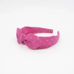 Diadema lazo chloé fucsia plumeti hecha a mano